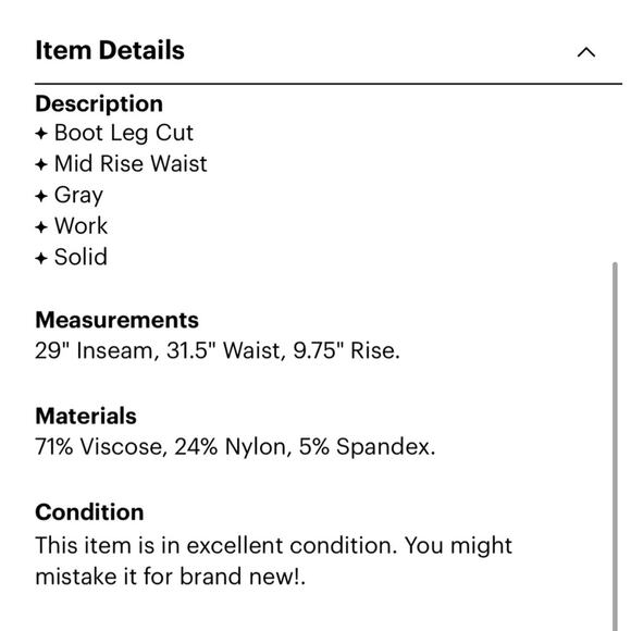 Eileen Fisher Mid Rise Boot Cut Dress Pant Women's Size Small Green - Picture 3 of 3